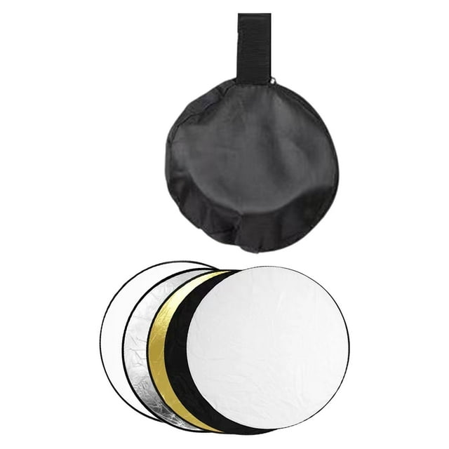 Reflector de fotografía dorado, plateado, negro, blanco, reflector de luz translúcido 60cm