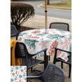 thumbnail image 5 of Outdoor Tablecloth with Umbrella Hole for Patio/Picnic/Party/Camping, Coral Coastal Waterproof Table Cloth Square Cover Washable, Blue Red Nautical Summer Beach Ocean (54"x 54"), 5 of 8