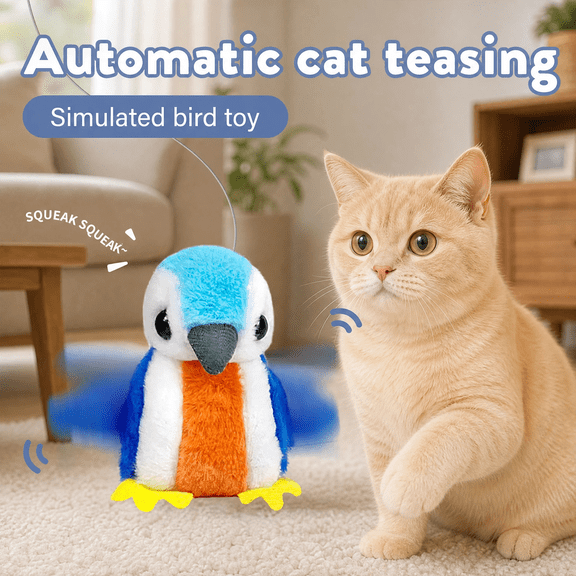 LANHUE Interactive Cat Toys for Indoor Cats, No Flying, Flapping Wings with Chirp Sound, Touch Activated Kitten Toys for Boredom, Rechargeable Kitty Supplies for Exercise