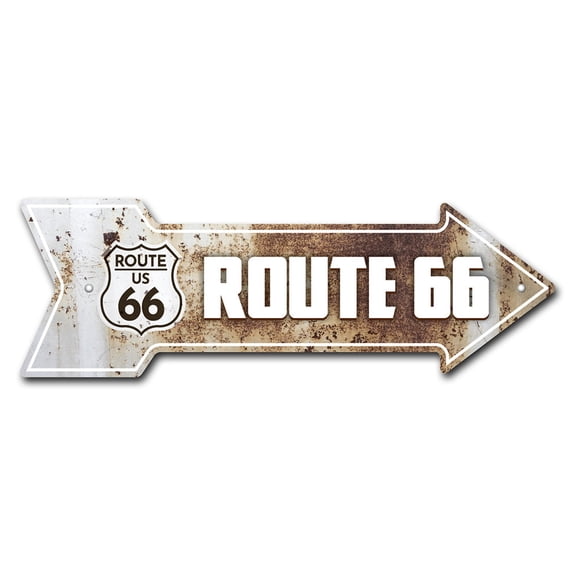 SignMission P-ARROW-999629 6 x 18 in. Arrow Sign - Route 66 Rusty