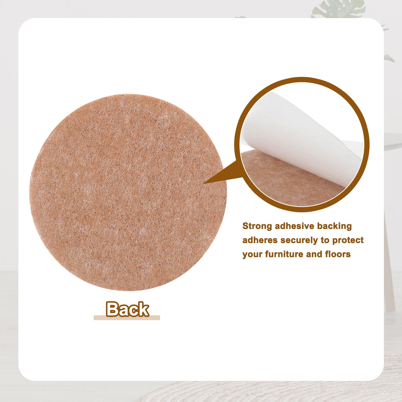 Round Felt Furniture Pads, 5Pack 10.2" Dia x 0.12" Thick Adhesive Backed Felt Non-slip Anti-scratch Felt Pads Chair Leg Protectors for Protecting Hardwood Floor, Light Brown