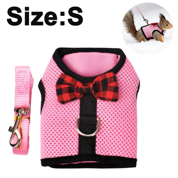 Guinea Pig Harness and Leash Soft Mesh Small Pet Harness with Bowknot