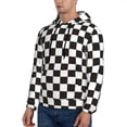 thumbnail image 2 of Hoodies for Men - Black and White Checkerboard Long Sleeve Comfrt Men'S Fashion Hoodies & Sweatshirts, Sweatshirts for Men Hoodies Pullover Clothing Clothes with Pouch, 2 of 7