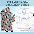 thumbnail image 4 of Oversized Wearable Blanket Hoodie,Orange Green White Checkerboard Checkered Pattern Sherpa Blanket Hoodie with Super Pockets,Super Warm Fuzzy Pullover for Women & Men, 4 of 6