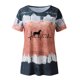 thumbnail image 4 of Mujeres Casual Cuello Redondo Manga Corta Estampado Jersey Blusa Camiseta Tops Sueltos OAVQHLG3B Store  lin121212, 4 of 4