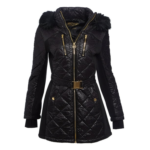 Michael Kors Black Belted Winter Michael Kors Puffer Down Jackets for