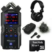 Zoom H4essential 4-Track 32-Bit Float Handy Recorder, Bundle with TAPH100 Headphones and APH-4E Accessory Pack