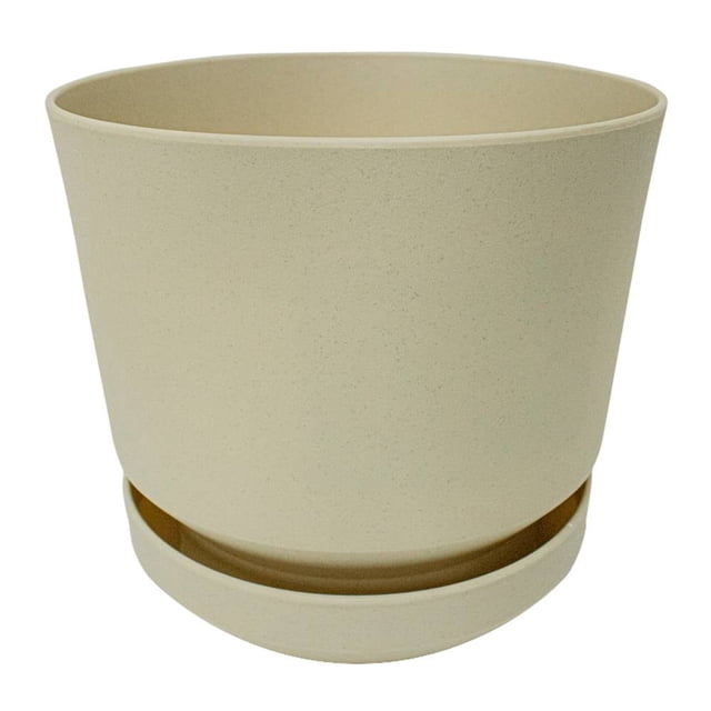 Maceta Edenika Formec con Plato 8 Pulgadas Ivory