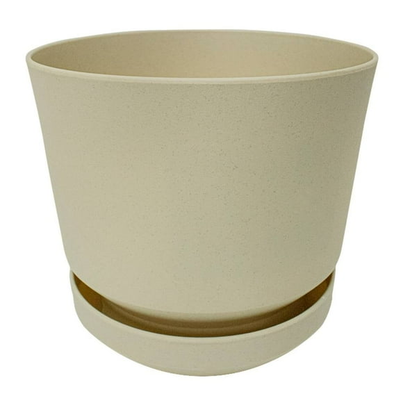 Maceta Edenika Formec con Plato 8 Pulgadas Ivory