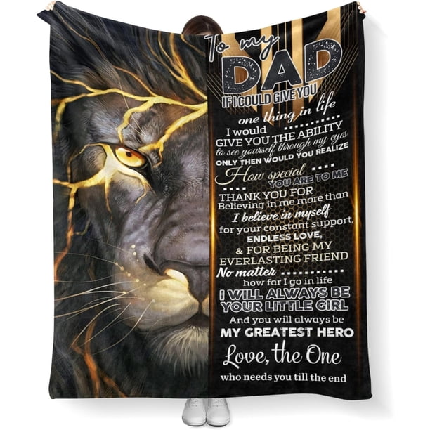 LHSHID to My Dad from Son Daughter Flannel Blankets for Dad Flannel Fleece Blankets Father's Day Birthday Gifts Home Bed Sofa Travel Warm Fuzzy Flannel