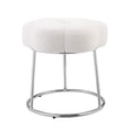 thumbnail image 4 of Linon Coston Vanity Stool or Ottoman, Chrome with Sherpa Faux Fur Fabric, 4 of 9