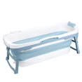 thumbnail image 2 of Tereitr 56 Inch Foldable Bathtub for Adults | Large Collapsible Soaking Tub with Storage Basket & Back Cushion, Portable Freestanding Tub for Hot/Ice Baths (Blue), 2 of 7
