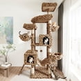 thumbnail image 2 of Merrland 82" Multi-Level Large Cat Tree Tower for Indoor Kitties, Cat Furniture with Plush Condo Hammock Top Perch, Sisal Scratching Posts & Ramp, Leopard Print, 2 of 8