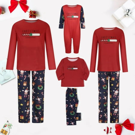 

Winter Savings! YYDGH Family Christmas Pjs Matching Sets Classic Christmas Print Pajamas for Couple Long Sleeve Tee and Bottom Loungewear Set