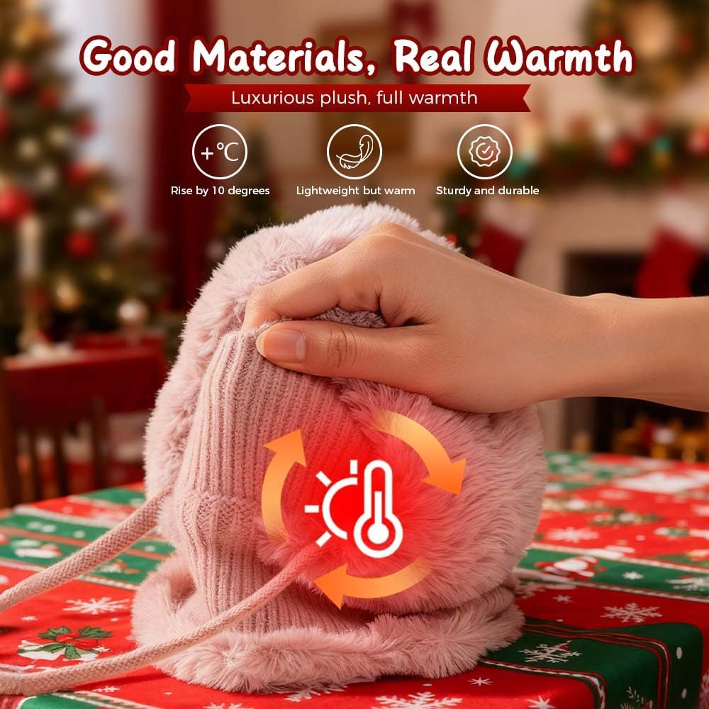 3 in 1 Beanie Hat with Scarf & Mask for Women, Windproof Fleece Thermal Neck Gaiter for Skiing Running Cycling