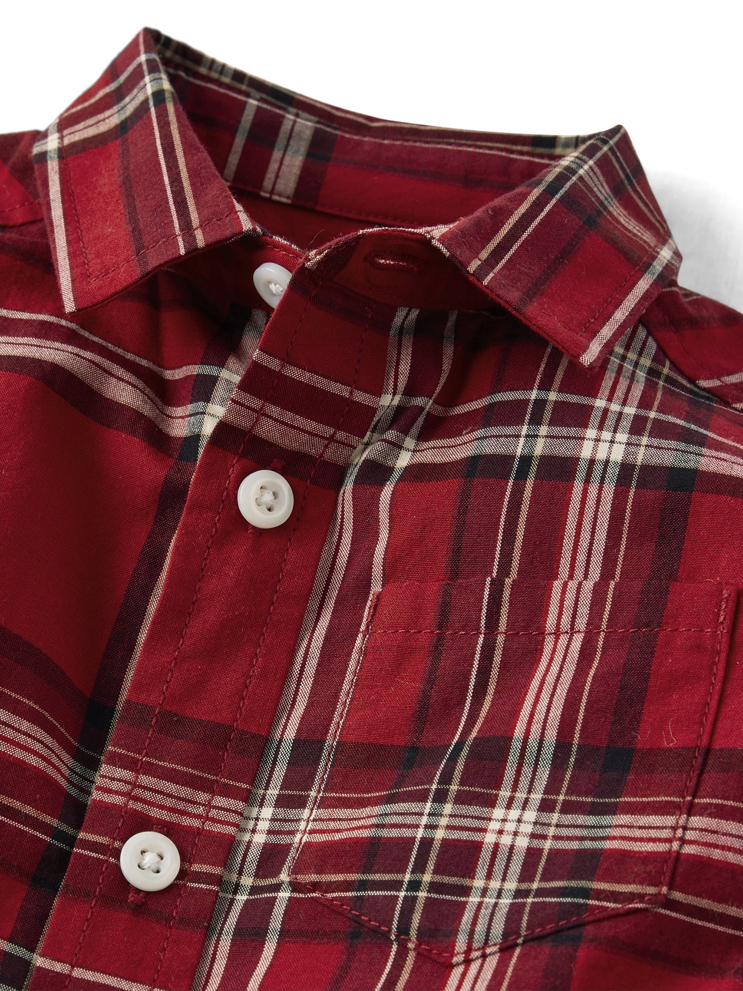 The Children's Place Baby & Toddler Boys Long Sleeve Plaid Poplin Button Up, Sizes 6M-5T