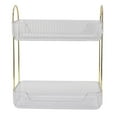 thumbnail image 2 of Double Layer Makeup Stand Large Capacity Tidy Storage, 2 Tier Makeup Shelf Organizer with Simple Appearance, Fine Workmanship for Brushes Eyeshadow Jewelry, 2 of 7