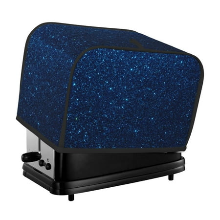 

KLL Sparkling Blue Glitter Print 2 Slice Toaster Dust Covers Kitchen Small Appliance Cover with 2 Pockets Can hold Jam Spreader Knife & Toaster Tongs (11.4 x 7.9 x 7.5)