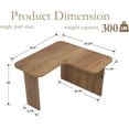 thumbnail image 2 of VESCASA Modern L Shaped Nesting Coffee Table Set of 2 Modular Rectangle Walnut Wood Table for Living Room, 2 of 7