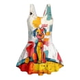 thumbnail image 4 of Uourmeti Abstract Cartoon Dog Print Girls Skirted One Piece Swimsuit - Quick Dry, Stretchy Swim Dress for Beach & Pool, Toddler to Teen Sizes, 4 of 8