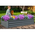 thumbnail image 7 of Domi Galvanized Raised Garden Bed ,Large Metal Planter Box for Growing Vegetables, Fruits, and Flowers Outdoors, Gray, 8x4x1ft, 7 of 7
