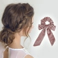 thumbnail image 2 of Unique Bargains 1 Pc Flocked Ribbon Scrunchies for Home Pink, 2 of 6