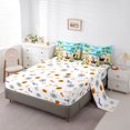 thumbnail image 5 of Feelyou Cartoon Skeleton Twin Bedding, Summer Beach Flamingo Bedding Comforter Set, Blue Yellow, Halloween Reversible, 7pcs, 5 of 7