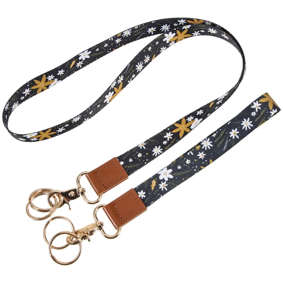 WASHWEPE 1Jgo Correa Para Tarjetas Id Con Floral Para Teléfono Llaves Y Accesorios