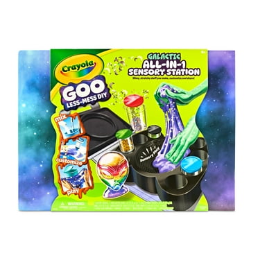 Crayola Goo All-in-1 Sensory Station, Galactic Slime Making Kit for Kids, Less Mess DIY Arts & Crafts Set, Sensory Toys & Gifts for Kids, Ages 6 