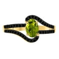 thumbnail image 5 of AoneJewelry 1.45 Ct. Peridot Gemstone & Black Diamond Ring in 10k Rose, White & Yellow Gold, 5 of 5