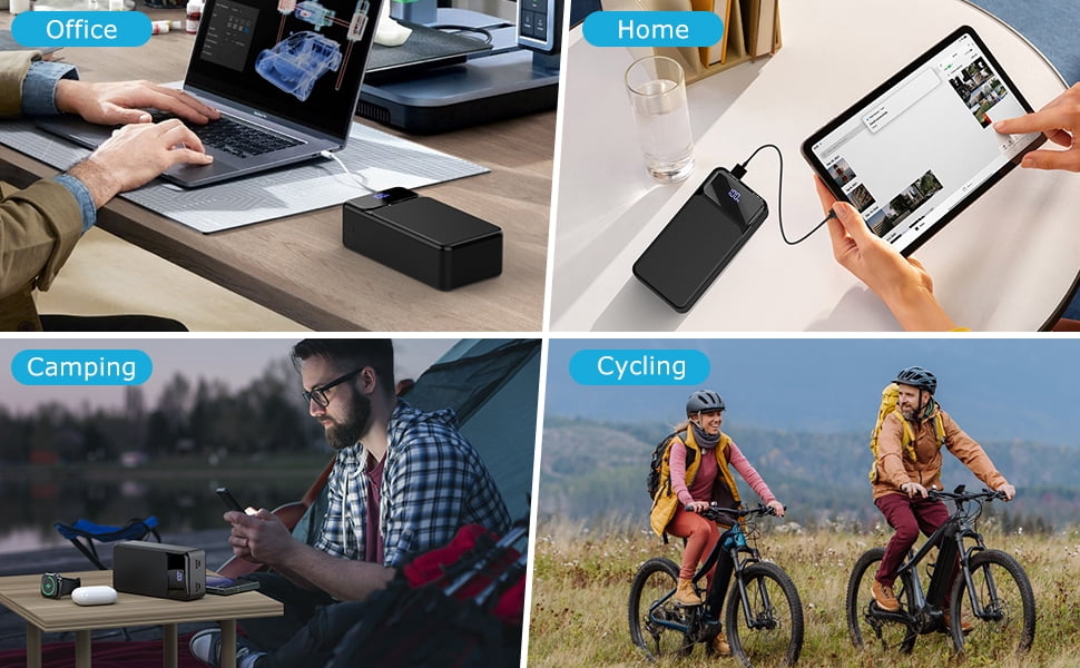 P.TOULTEK 50000mAh External Battery Portable Charger, USB Power Bank 22.5W, PD3.0 Quick Charge Function, 3 Inputs Mobile Phone Charger Battery Compatible with iPhone, Samsung, Huawei, iPad Etc