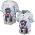 thumbnail image 3 of Playful Labrador Retriever Welcomes Winter Snowy Day with Cardinal Bird All Over Print 3D Baseball Shirt Lab Dog Lover Gifts Softball Sport - 2017, 3 of 6