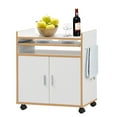 thumbnail image 1 of Giantex Rolling Kitchen Trolley, Microwave Cart w/Cabinet & Three Shelves, Versatile Island Stand, 1 of 6