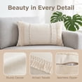 thumbnail image 2 of REGALWOVEN 2 Pcs Decorative Boho Throw Pillow Cover, Modern Textured Tufted Pillow Cover Striped for Couch Bed Sofa Beige 18" x 18", 2 of 7