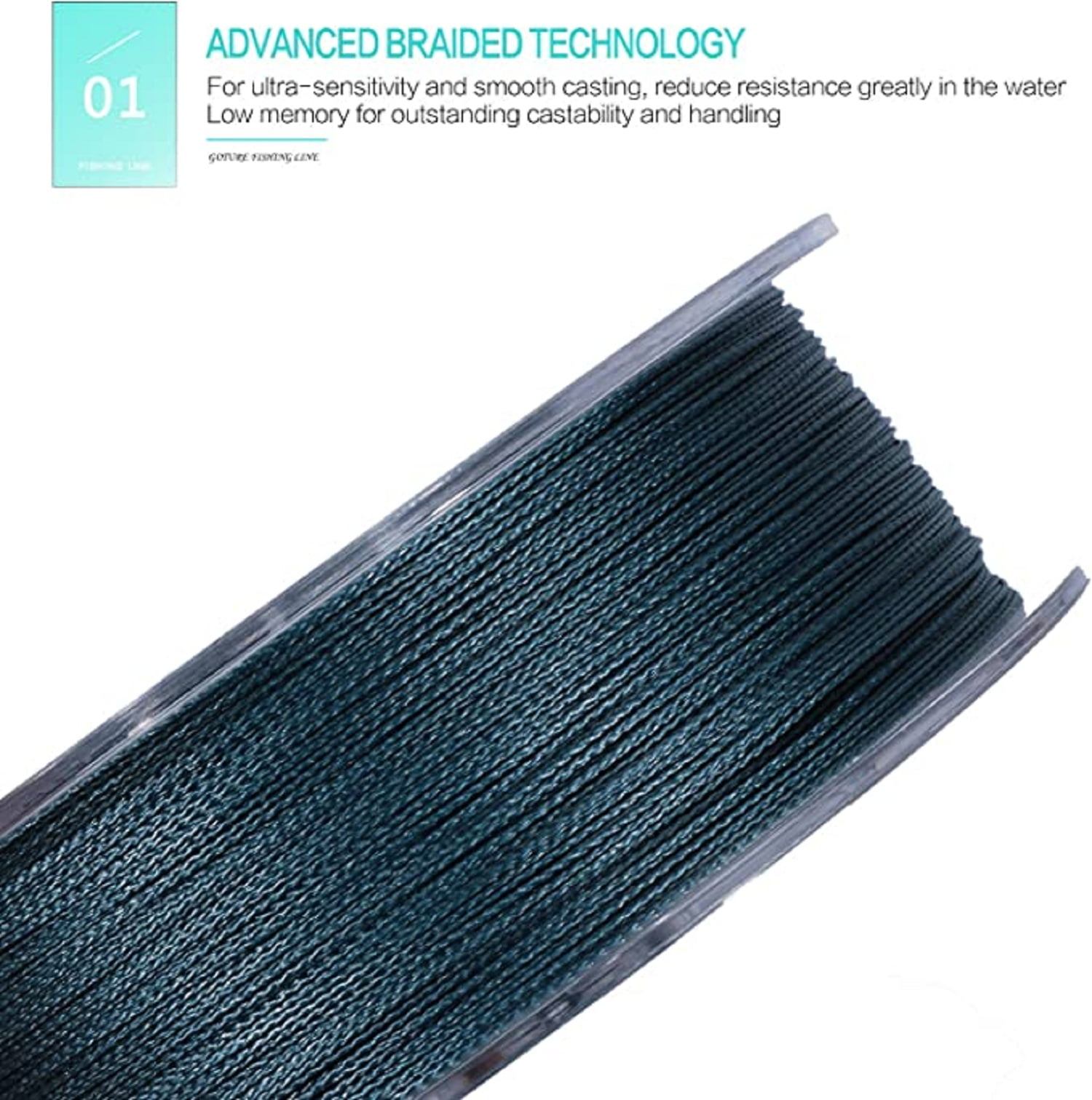 Goture 4-Strand Weave//Braided Fishing Line 8-102LB No Memory Smooth Finish-Improved Colorfastness