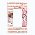 thumbnail image 2 of Metal Light Switch Wall Plate Outlet Cover (Coffee Mocha Espresso Heart Cupcake Macaron Flower Bouquet Pink - Single Rocker), 2 of 2