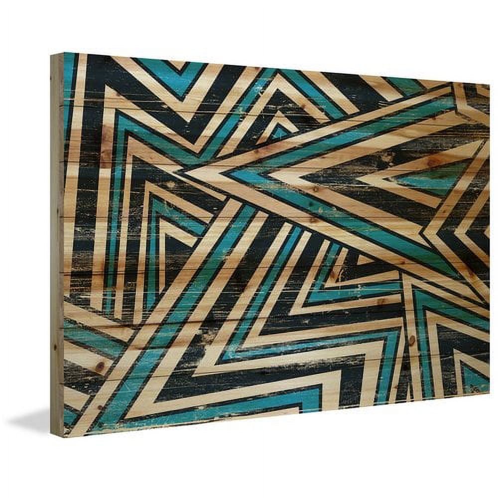 "Alternating Direction" Painting Print on Natural Pine Wood