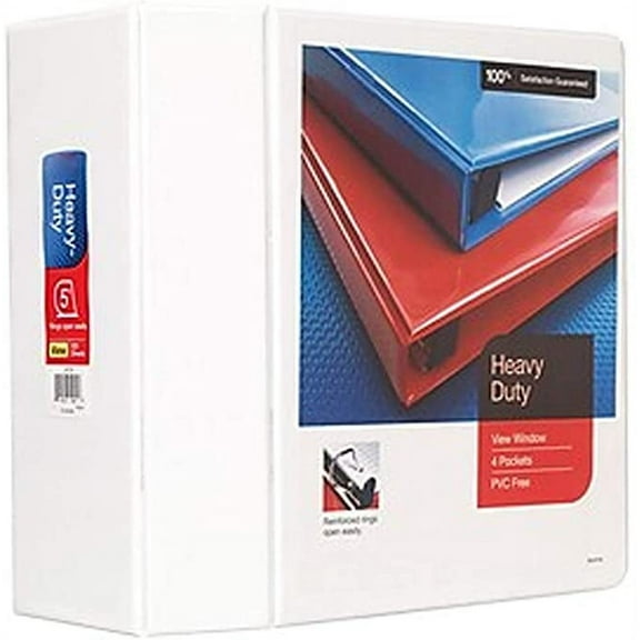 MyOfficeInnovations Heavy Duty 5" 3-Ring View Binder White (24700) 82660