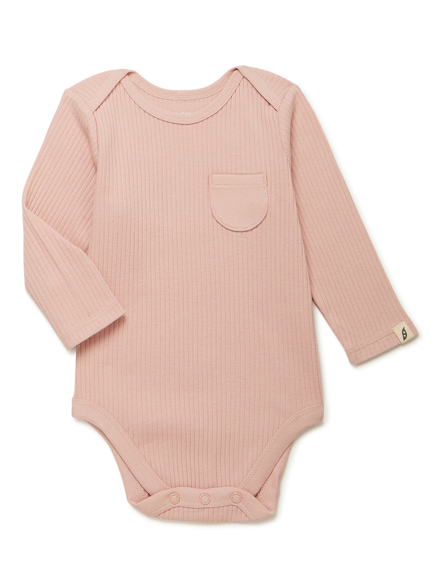 easy-peasy Baby Pocket Bodysuit with Long Sleeves, Sizes 0/3-24 Months