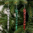 thumbnail image 6 of 12 Pack Acrylic Icicle Hanging Ornaments, Shatterproof Christmas Tree Decor with Twisted Frost Design, Clear Glass-Like Winter Holiday Accents, 6 of 10