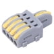 thumbnail image 4 of 20 conectores de cable, 1 entrada y 4 salidas, divisor tipo empuje, bloque de terminales, piezas eléctricas (amarillo), 4 of 14