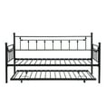 thumbnail image 3 of Newest Modern Metal Daybed with Pull Out Trundle Bed, Twin Size Frame, Black, 3 of 9