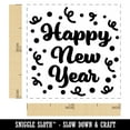 thumbnail image 2 of Happy New Year Confetti Self-Inking Rubber Stamp Ink Stamper - Sky Blue Ink - Small 1 Inch, 2 of 7