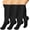 Black, variant on 3 Pairs Medical Sport Plus Size Compression Socks - 20-30mmHg Graduated Knee-High Support for Men & Women, Ideal for Soccer, Running, and Nurses