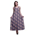 thumbnail image 1 of Bimba Robe de Soirée Longue Maxi Dos Nu à Bretelles Spaghetti Imprimée Florale en Rayonne pour Femmes - Très Grande Taille, 1 of 5