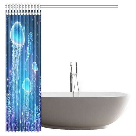Pop Nautical Decor Shower Curtain Magic Glowing Jellyfish Ocean Underwater Life Bathroom Decor Shower Curtain Set 66x72 Inch Walmart Canada