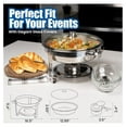 thumbnail image 4 of Round Chafing Dish 5 QT Buffet Servers and Warmers, Chaffing Servers with Covers, Catering, Chafer, Folding Stand, Food Warmer for Parties Buffets (1,5 Quart), 4 of 6