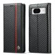 thumbnail image 3 of Funda para Google Pixel 8A con inserción de tarjetas, funda de cuero tipo folio con tapa, tarjetero, soporte, protección total, fibra de carbono magnética., 3 of 5