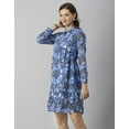 thumbnail image 4 of Moomaya Womens Solid Cuffed Sleeves Dress, Mandarin Collar Mini Dress, 4 of 8