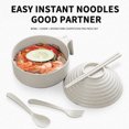 thumbnail image 4 of Matoen Microwave Ramen Cooker,Ramen Bowl Set,Microwave Noodle Bowl, Ramen Bowl with fork and Spoon, College Dorm Room Essentials for Girls for Boys, Apartment Essentials, BPA-Free (black), 4 of 6